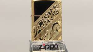   Zippo 29653 Gold Plated Golden Scroll -  1