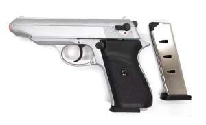 Сигнально-стартовий пістолет SUR 2608 (Matte Chrome Plating) + додатковий магазин - изображение 1