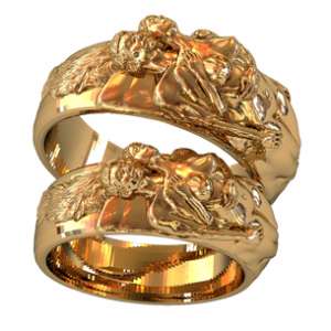 Эксклюзивные золотые обручальные кольца - изображение 1